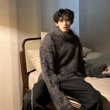 C316MY170P98冬装新款时尚高领毛衣时尚深灰色毛毛衣针织衫打底，男装T恤，电商C316