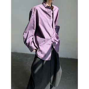 C316 CS8188 P58 四季款长袖紫色衬衫时尚防晒衬衣松弛感宽松,男装防晒衣,电商C316