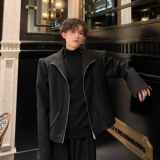 2024新款外套男高级感痞帅轻熟风短款垫肩夹克青少年ins潮牌西服，男装夹克，电商C316