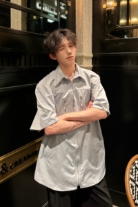 C316 CS1116 P58 控78春夏新款短袖衬衫拉链设计个性衬衣男网红图片