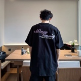 C316T8043P38夏装新款短袖T恤植绒设计时尚针织衫宽松黑色，男装T恤，电商C316