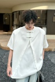 C316T1146P58夏装新款短袖T恤新中式tee黑色白色宽松潮设计，男装T恤，电商C316