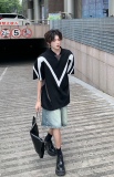 C316T1158P58夏装新款高品质时尚拼接撞色短袖T恤tee个性中性风，男装T恤，电商C316