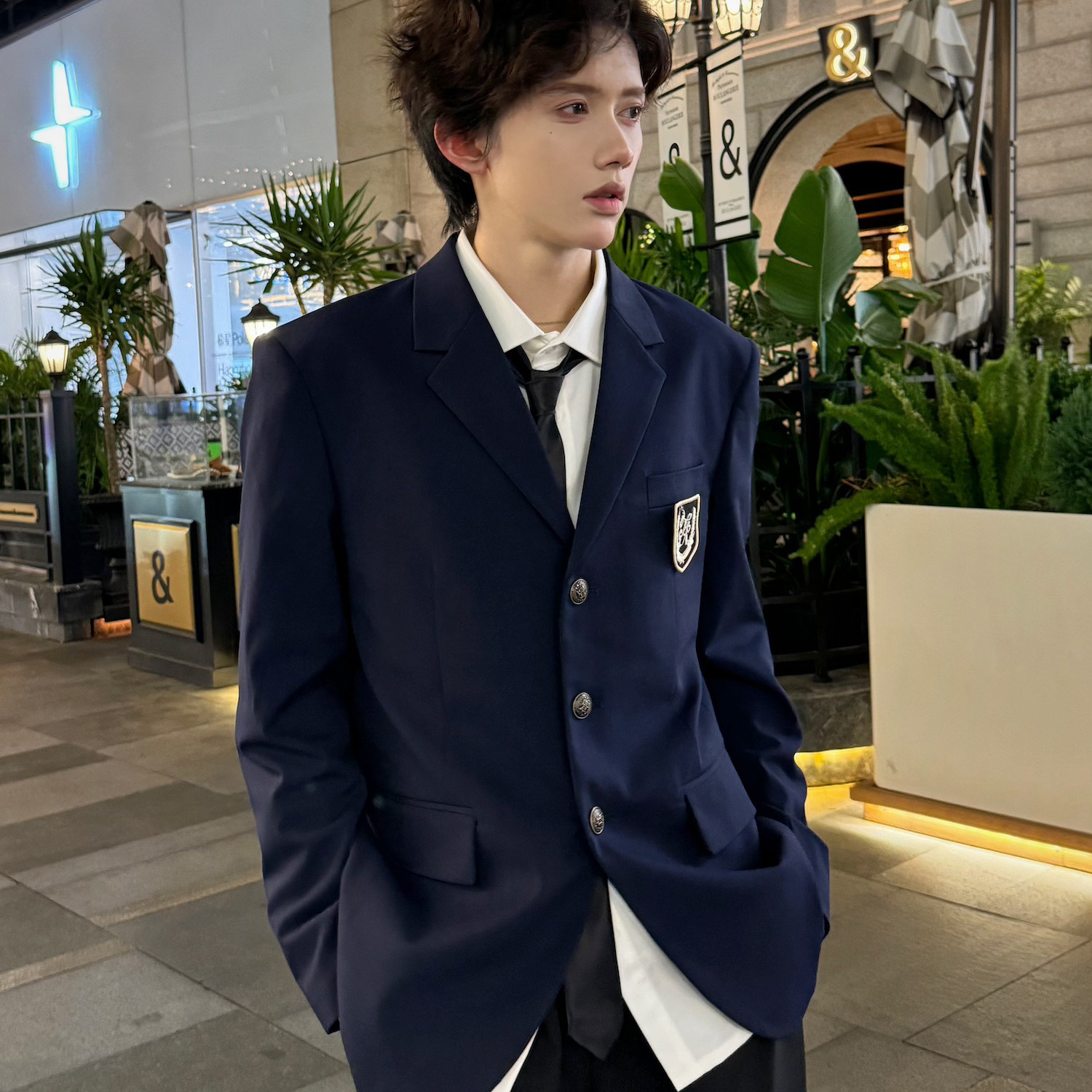 C316XZ1234P98秋冬新款制服校服班服西装学院风DK短款外套,男装西服套装,电商C316