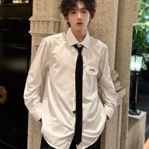 C316 CS1233 P58送领带时尚百搭DK制服班服校服情侣装长袖衬衫图片