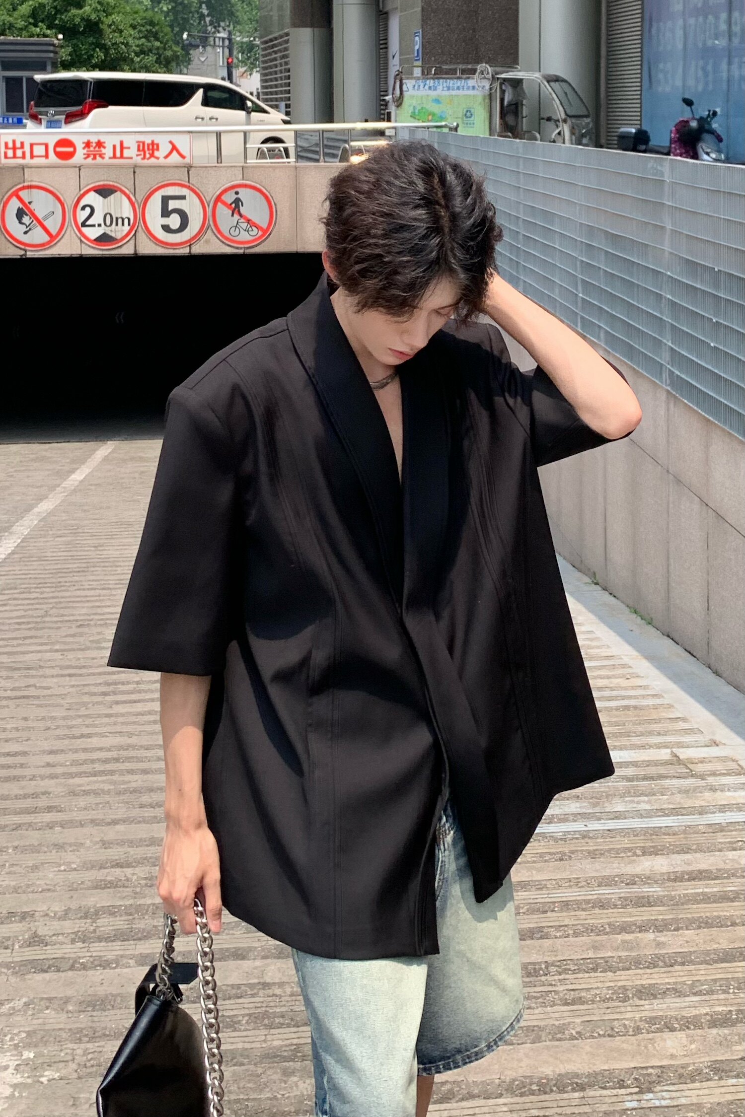 C316XZ1154P88夏装新款短袖西服时尚宽松性感欧美西装外套个性,男装西服,电商C316