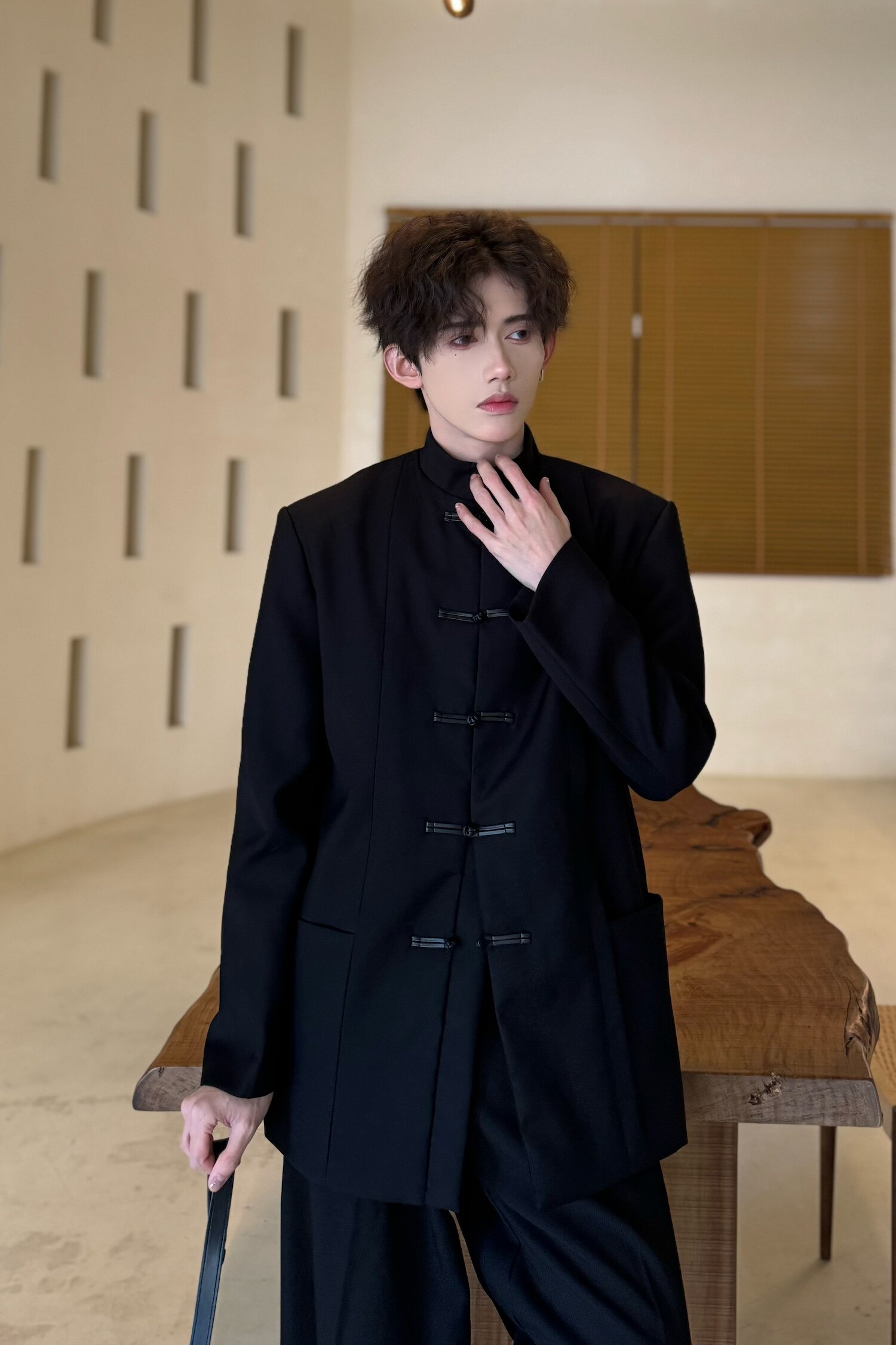 C316XZ844P118春装新中式西服中山装时尚短款外套个性西装盘扣，男装西服，电商C316