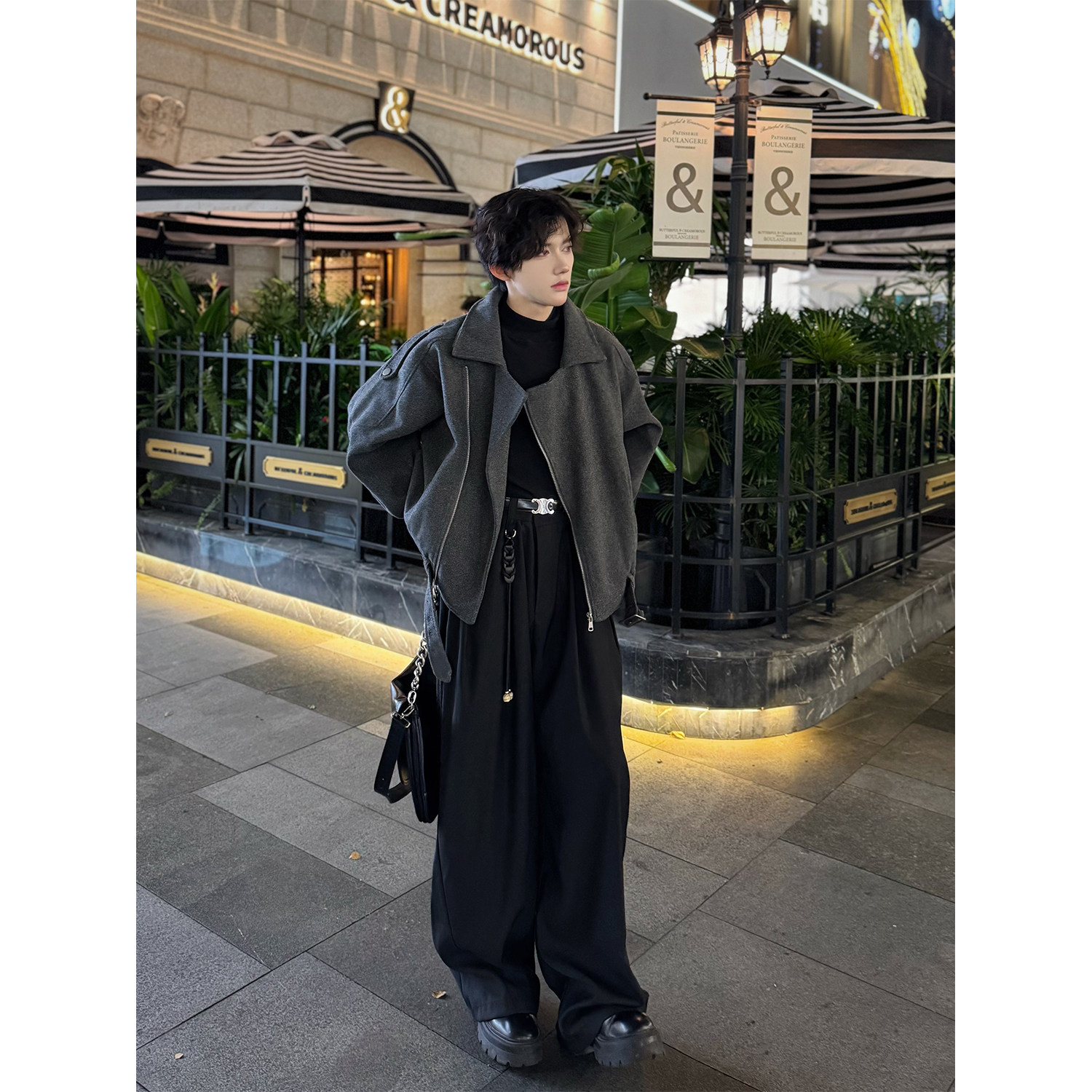 C316WT1052P128加棉加厚毛呢大衣时尚呢子外套短款外套简约,男装夹克,电商C316