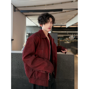 C316 JK1062 P108 春裝新款紅色復(fù)古設(shè)計時尚短款外套夾克衫寬松圖片