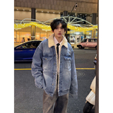 C316MY024P118秋冬新款牛仔棉衣羊羔毛领短款外套时尚保暖加厚，男装棉衣，电商C316