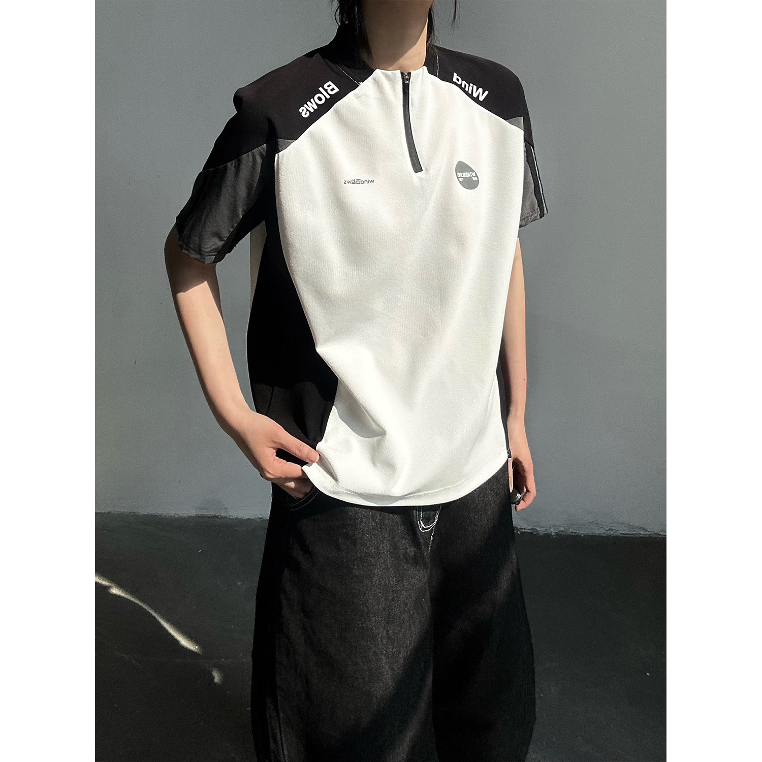 C316T8206P38原版品质短袖T恤拼接撞色tee速干衣时尚运动男女,男装T恤,电商C316
