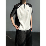 C316T8206P38原版品质短袖T恤拼接撞色tee速干衣时尚运动男女，男装T恤，电商C316