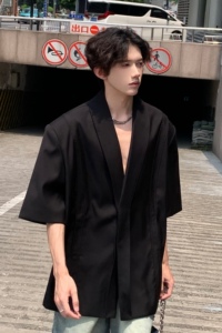 C316 XZ1154 P88 夏装新款短袖西服时尚宽松性感欧美西装外套个性图片