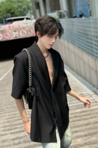 C316 XZ1154 P88 夏装新款短袖西服时尚宽松性感欧美西装外套个性图片