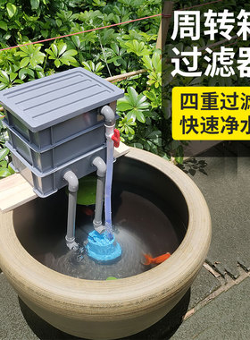 鱼缸过滤器净水循环三合一系统配件大全滴流盒周转箱箱户外龟上滤