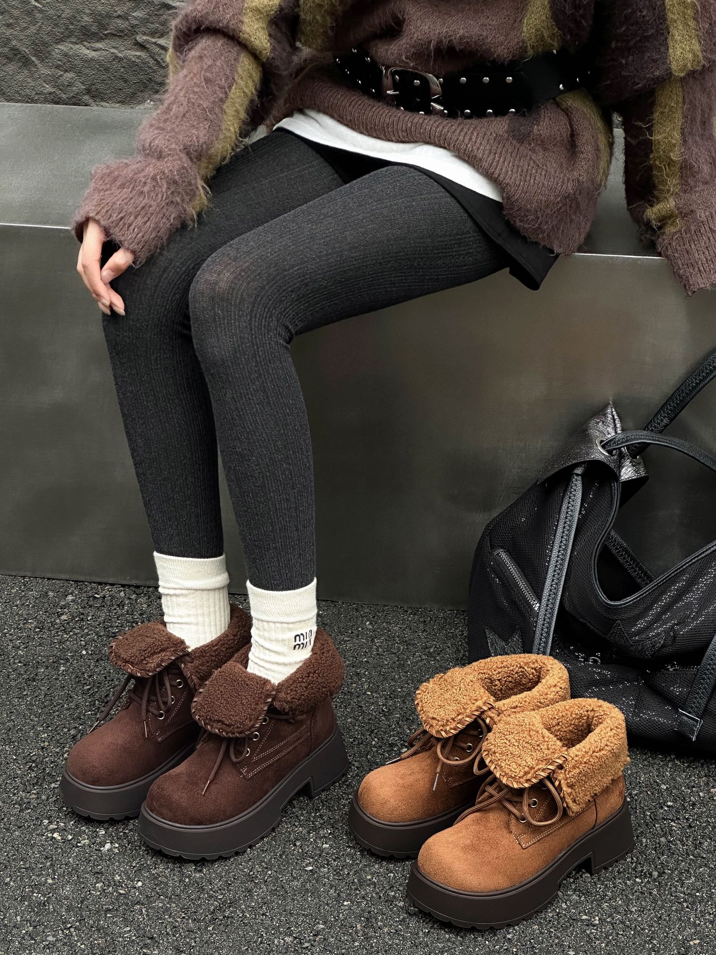 时尚厚底加绒雪地靴女2025冬韩版百搭两穿棉鞋短靴子勃肯鞋马丁靴