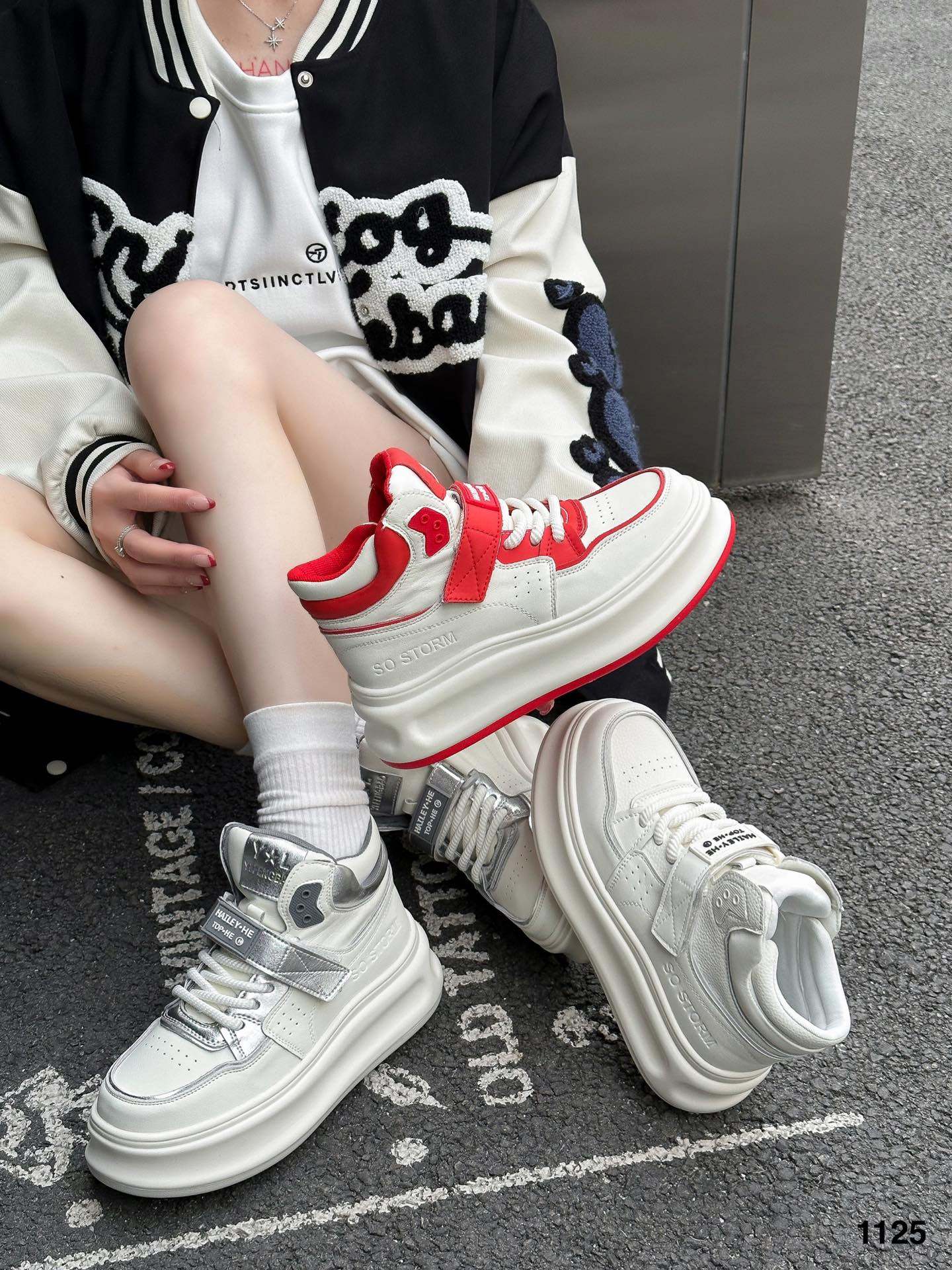 时尚厚底真皮高帮鞋女2026春款韩版百搭增高休闲鞋运动鞋小白鞋潮,女鞋,高帮鞋,淘宝优惠券,粉丝福利购,淘宝优惠卷