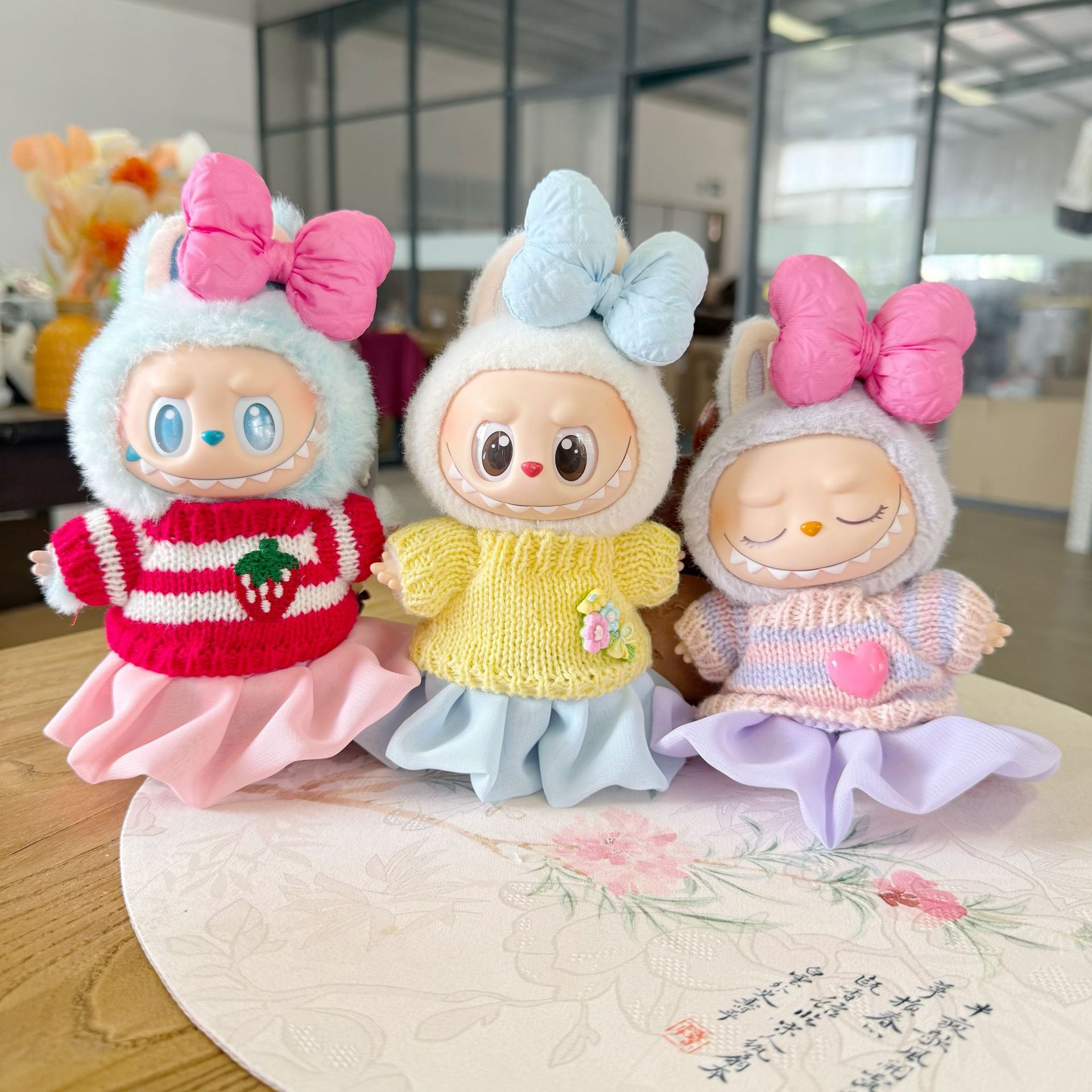 仅衣服】 一二代Labubu衣服挂件拉布布坐坐派对果冻纱裙毛衣套装