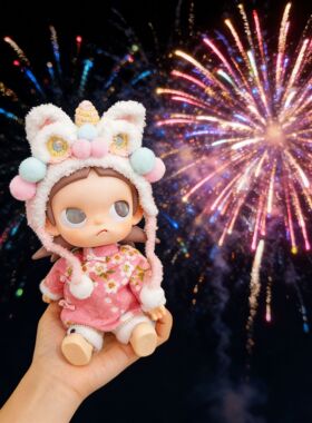 Zsiga人偶花袄棉服套装20CM心之向往嘎子姐新年红粉醒狮头套喜庆