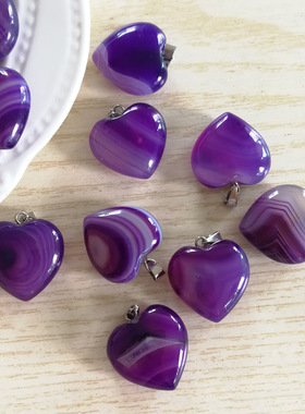 欧美时尚天然石头爱心鸡心桃心