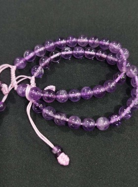 天然紫水晶手工编织手串