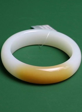 超大圈口正宗新疆和田玉且末糖羊脂白玉手镯收藏级胖姐妹福利62.5