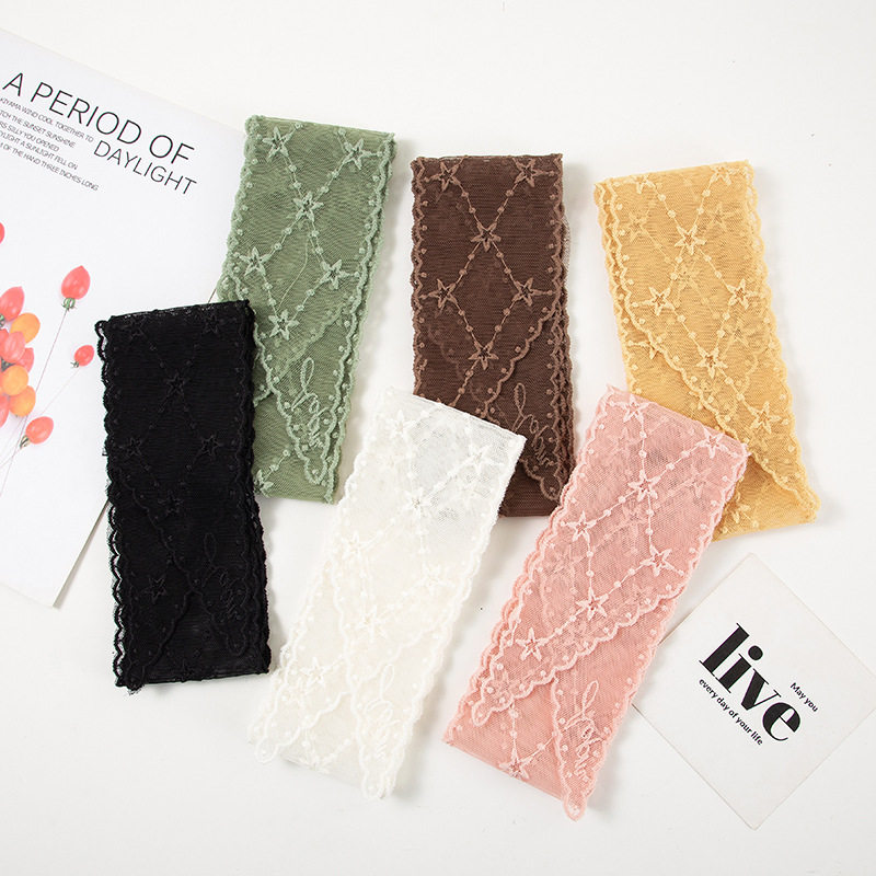 韩版超仙复古蕾丝长条小丝巾女士韩国ins百搭薄款小领巾发带飘带