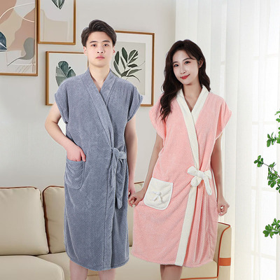 浴袍男女情侣成人吸水大浴巾柔软可穿裹速干洗澡游泳浴裙2025新款