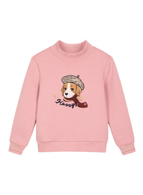 线下同款hazzys哈吉斯女童卫衣2022一体绒保暖上衣HZQDGD33CQ084