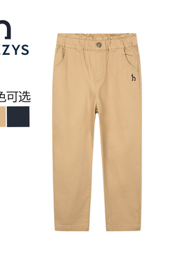 hazzys哈吉斯女童2023新舒适学院风花苞腰梭织长裤HZQQGD26CK062