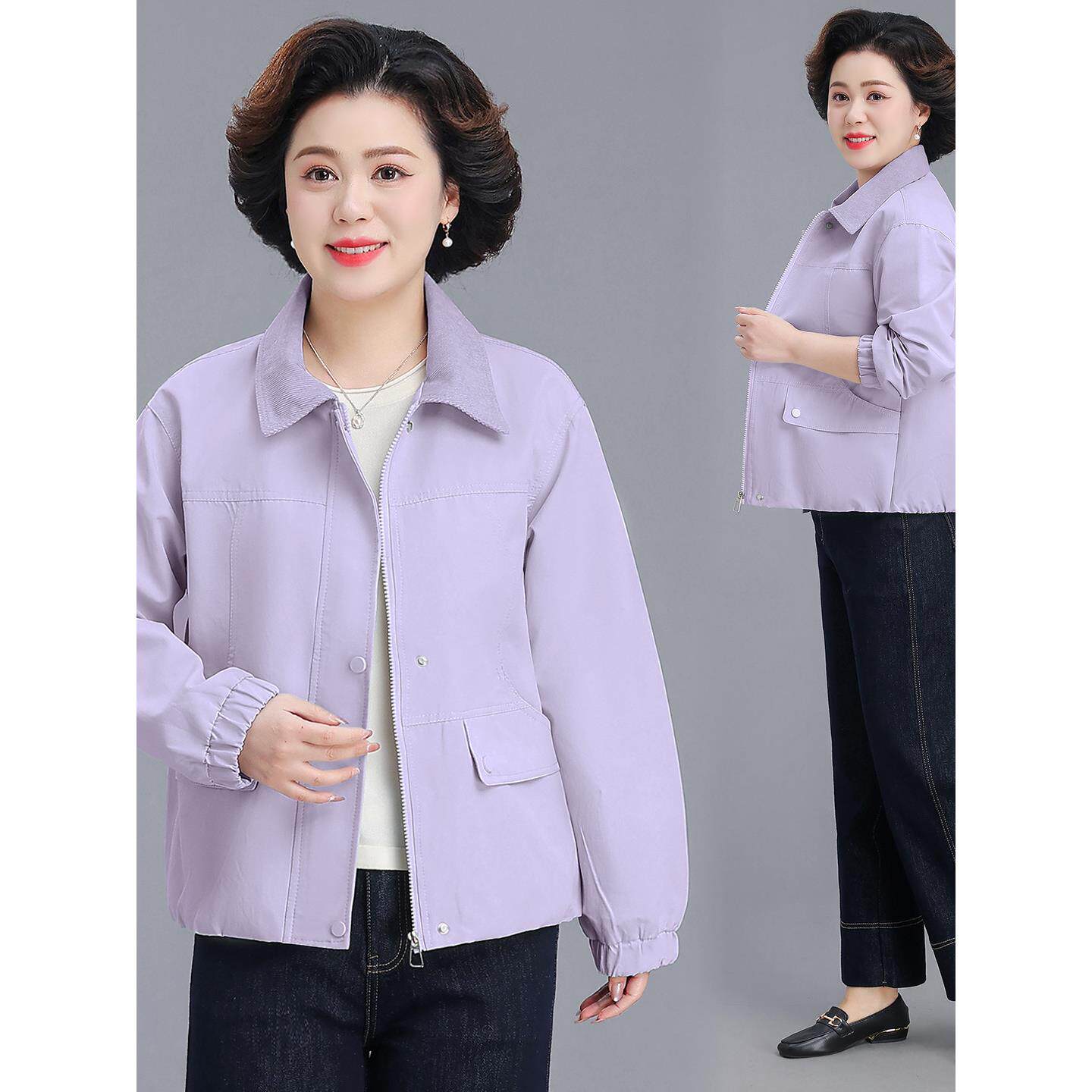 中老年女装妈妈春装外套2026新款阔太太春秋洋气开衫上衣短款风衣