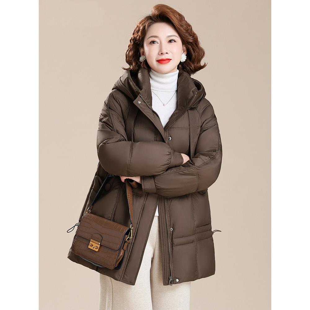 中年妈妈冬装棉袄中长款羽绒棉服2025新款中老年女秋冬季洋气外套