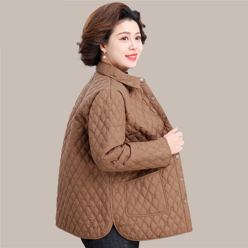中年妈妈秋装洋气轻薄棉袄外套2026新款羽绒棉服中老年秋冬棉衣女