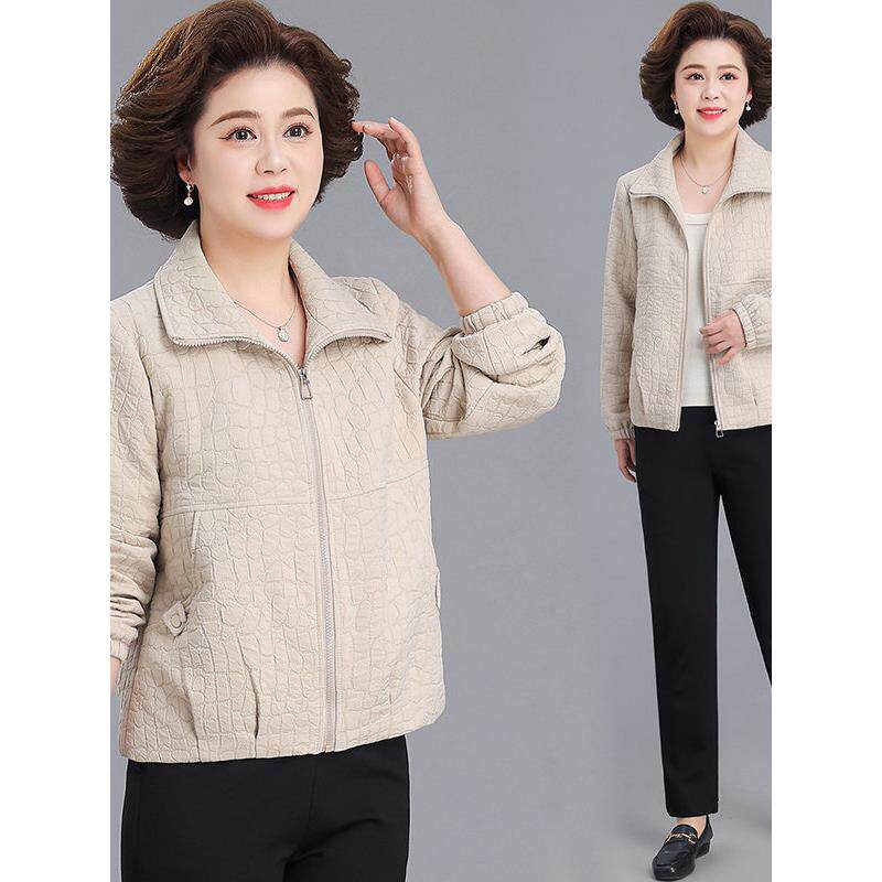 妈妈春装外套端庄大气老人衣服中老年女春秋开衫夹克上衣2026新款