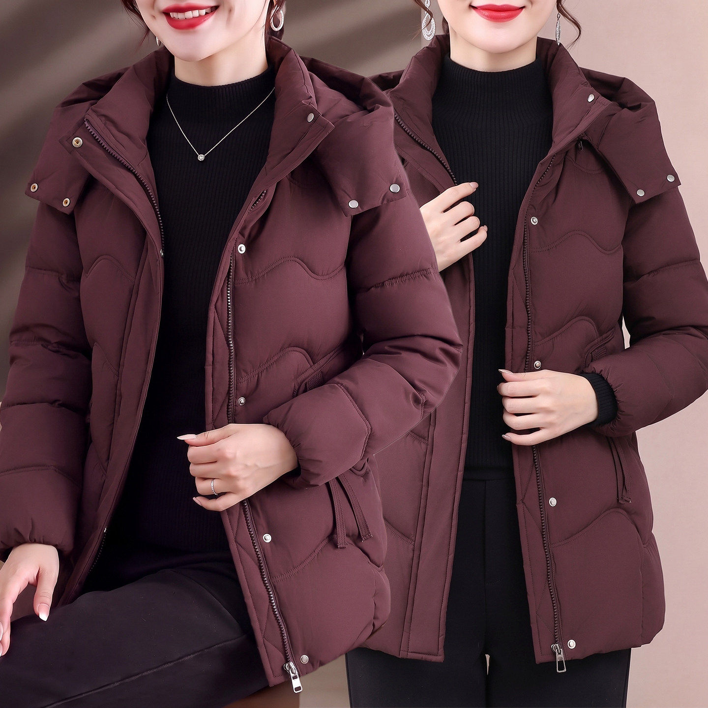 时尚短款棉服女外套2026秋冬新款中年加厚外套洋气棉袄妈妈款棉衣