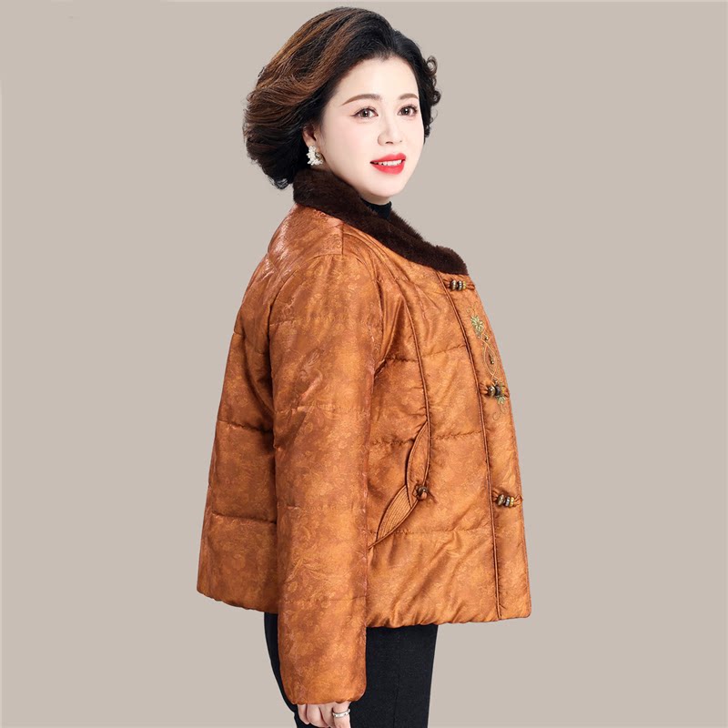 中老年2026冬季新款时尚短款棉衣女中老年妈妈装加厚保暖洋气棉服