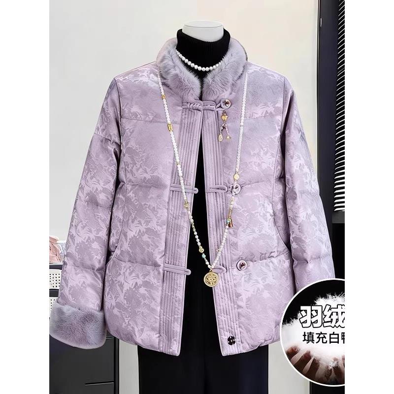 妈妈装新中式国风羽绒服冬季新款洋气中老年女装高贵气质棉袄外套