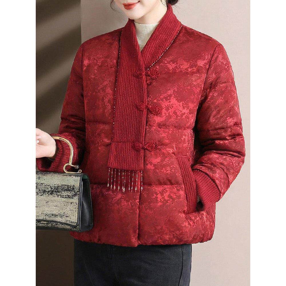 马年本命年衣服2026新款妈妈装红色棉服高级感外套中老年女装棉袄