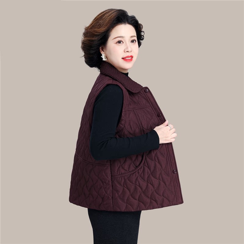 中老年人妈妈秋冬马甲外套女2026新款洋气高贵上衣奶奶装夹棉马夹