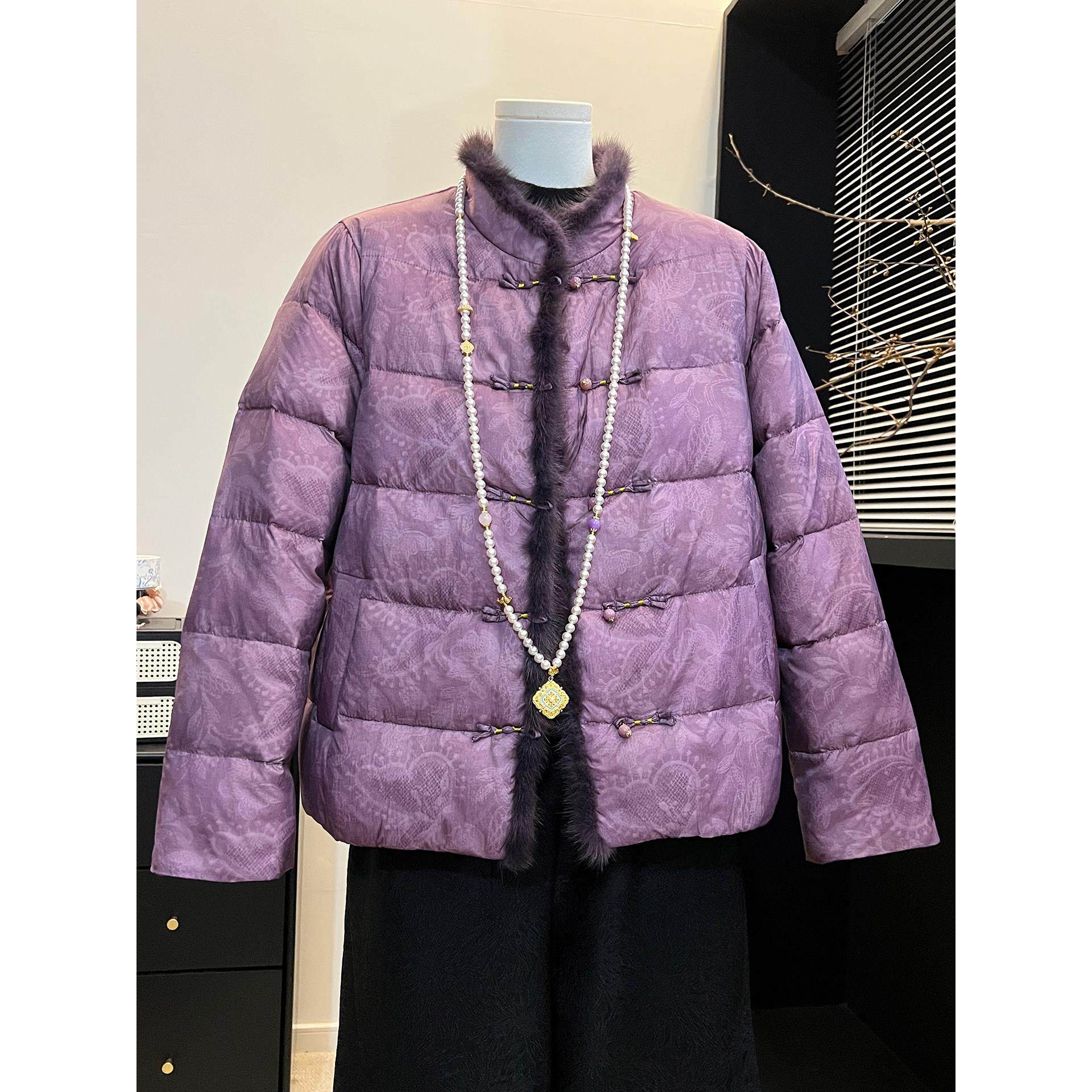 新中式妈妈冬装国风盘扣羽绒服外套时尚中老年女装上衣保暖棉袄子