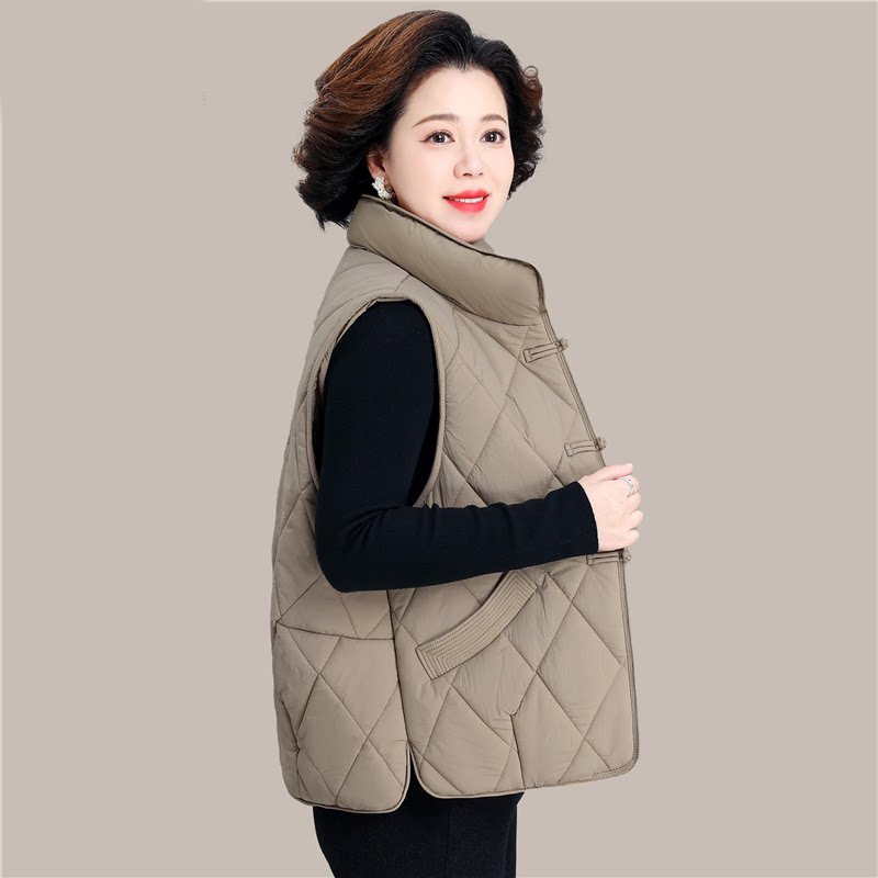 小个子妈妈秋冬棉服马甲外套2026新款中老年女冬装棉衣外穿厚
