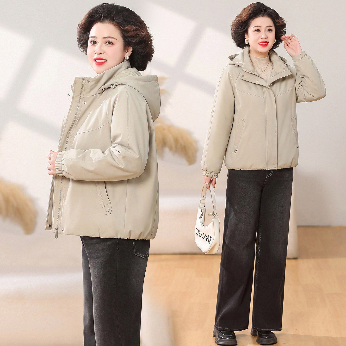 中年妈妈冬装保暖棉衣棉服女款2026新款洋气40到50多岁棉袄厚外套