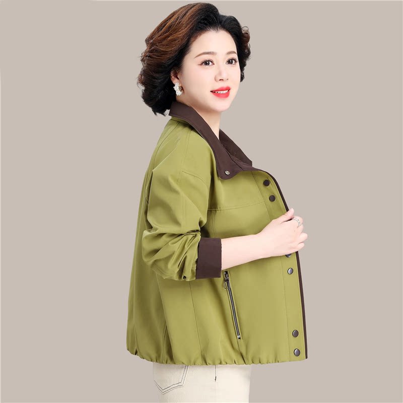 【舒适棉】妈妈秋装外套减龄显瘦今年流行的中老年女时尚新款风衣