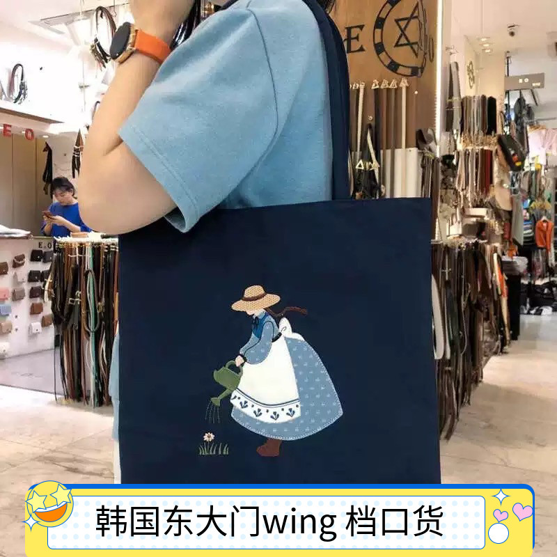 手提袋子单肩包韩国花裙女孩
