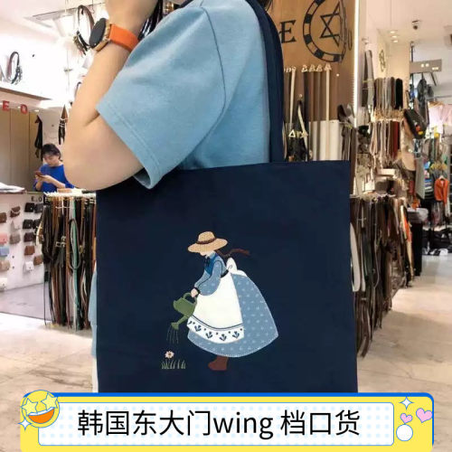 手提袋子单肩包韩国花裙女孩