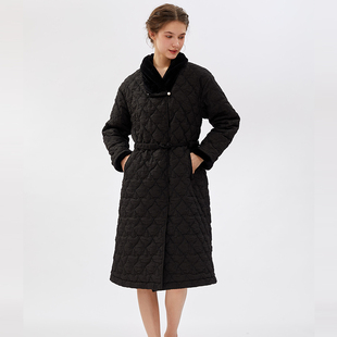 曼诺曼蒂克睡衣秋冬季加厚睡袍法式浪漫柔软宽松保暖可外穿家居服