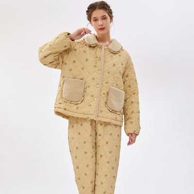 春亚纺甜美印花轻奢精致家居服女