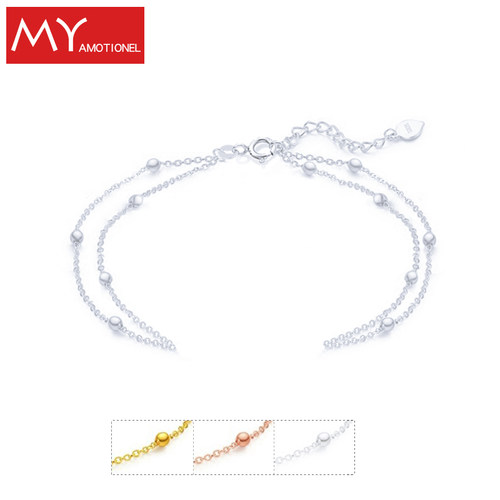 925纯银手链双链平安扣包珠链