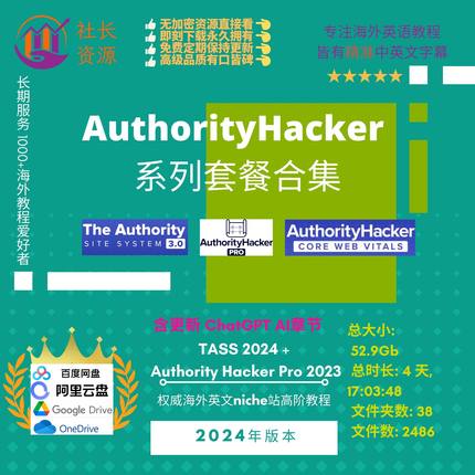 AuthorityHacker Authority Hacker套餐2024 niche站赚美金seo