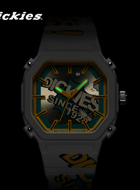 Dickies学生手表涂鸦印花男女情侣款撞色潮流石英腕表礼盒CL443